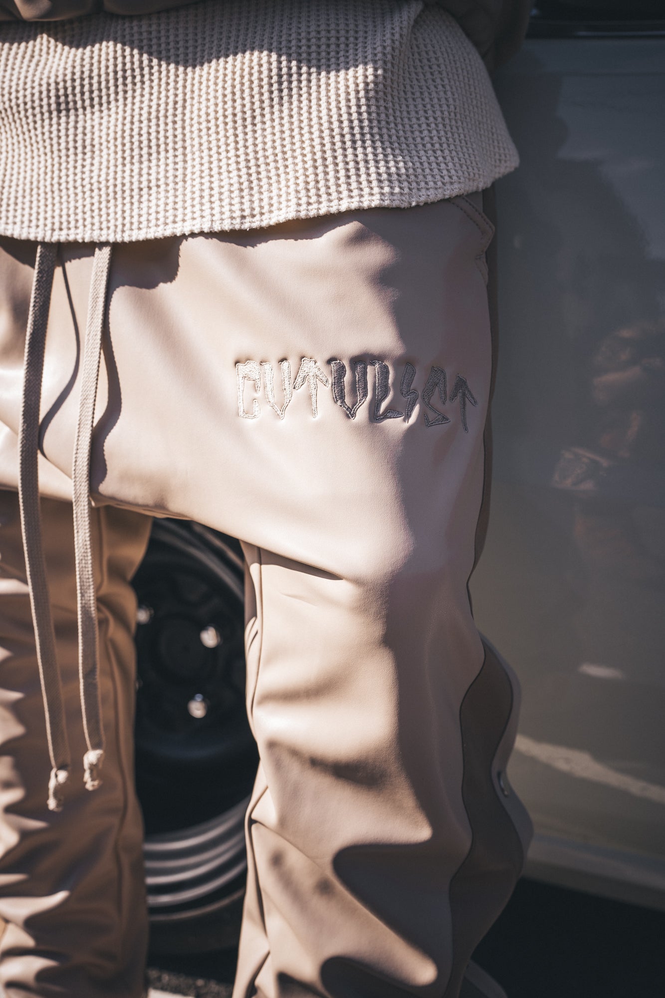 Leather Sidesnap Pants