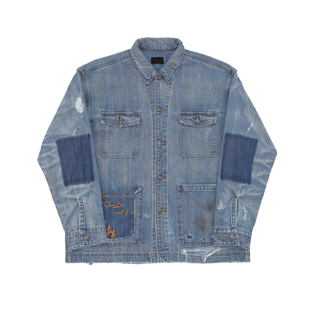 DESTROYED LIGHT DENIM COVER ALL image 1