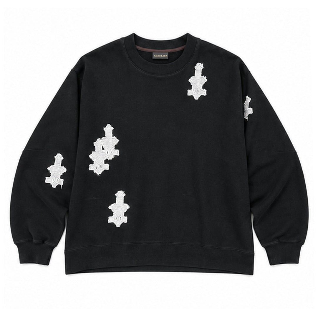 CROSS PATCHED SWEAT SHIRT