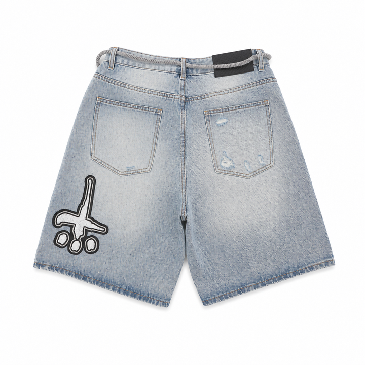 BIG LOGO PATCH DENIM SHORTS image 7
