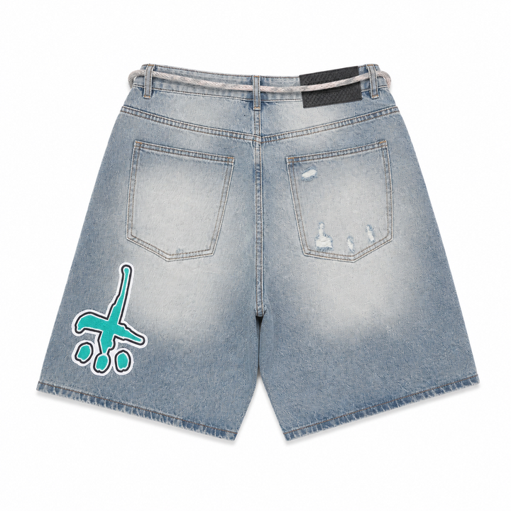 BIG LOGO PATCH DENIM SHORTS image 9