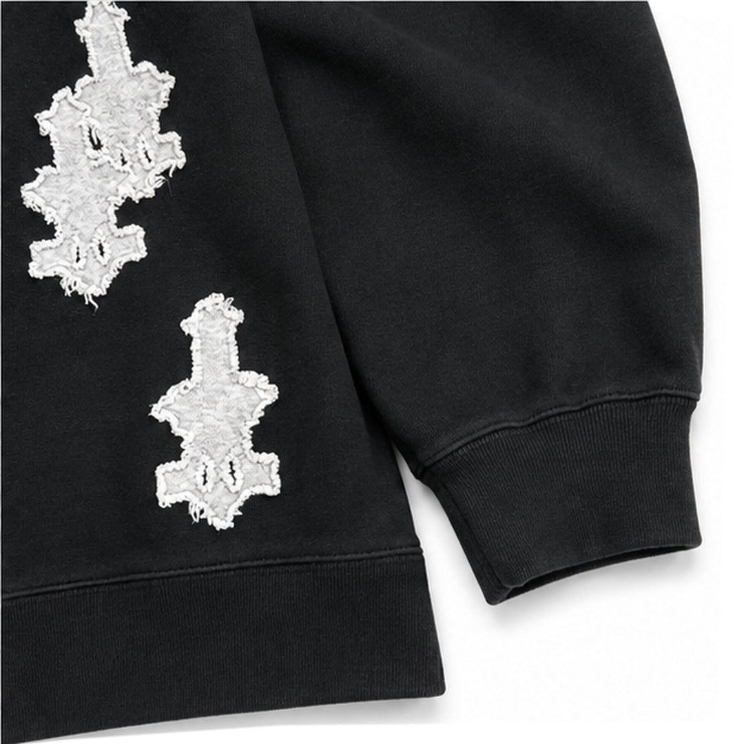 CROSS PATCHED SWEAT SHIRT