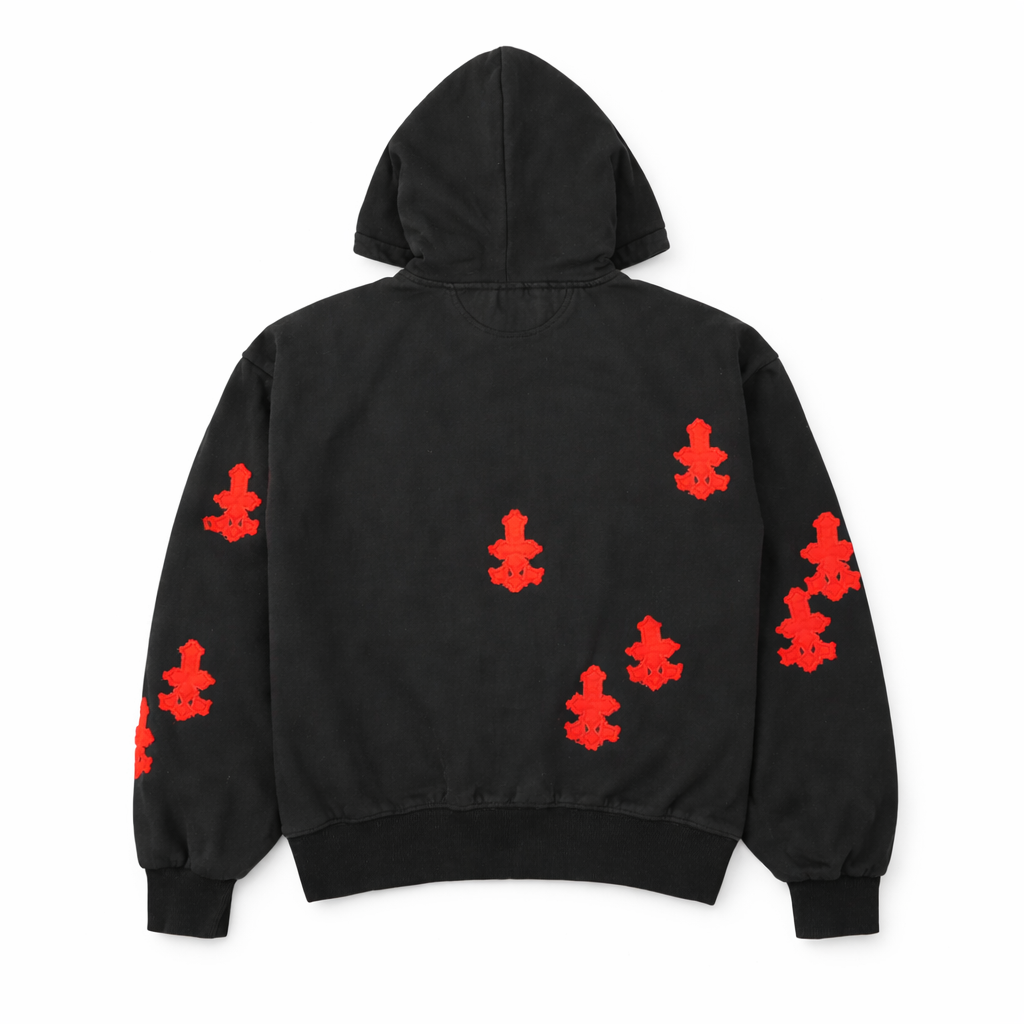 CROSS PATCHED SWEAT HOODIE