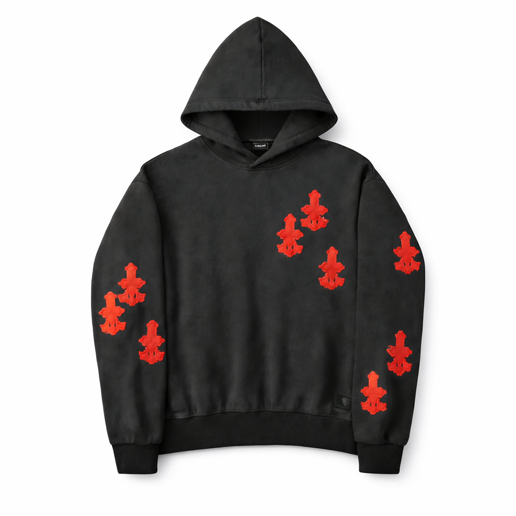 CROSS PATCHED SWEAT HOODIE