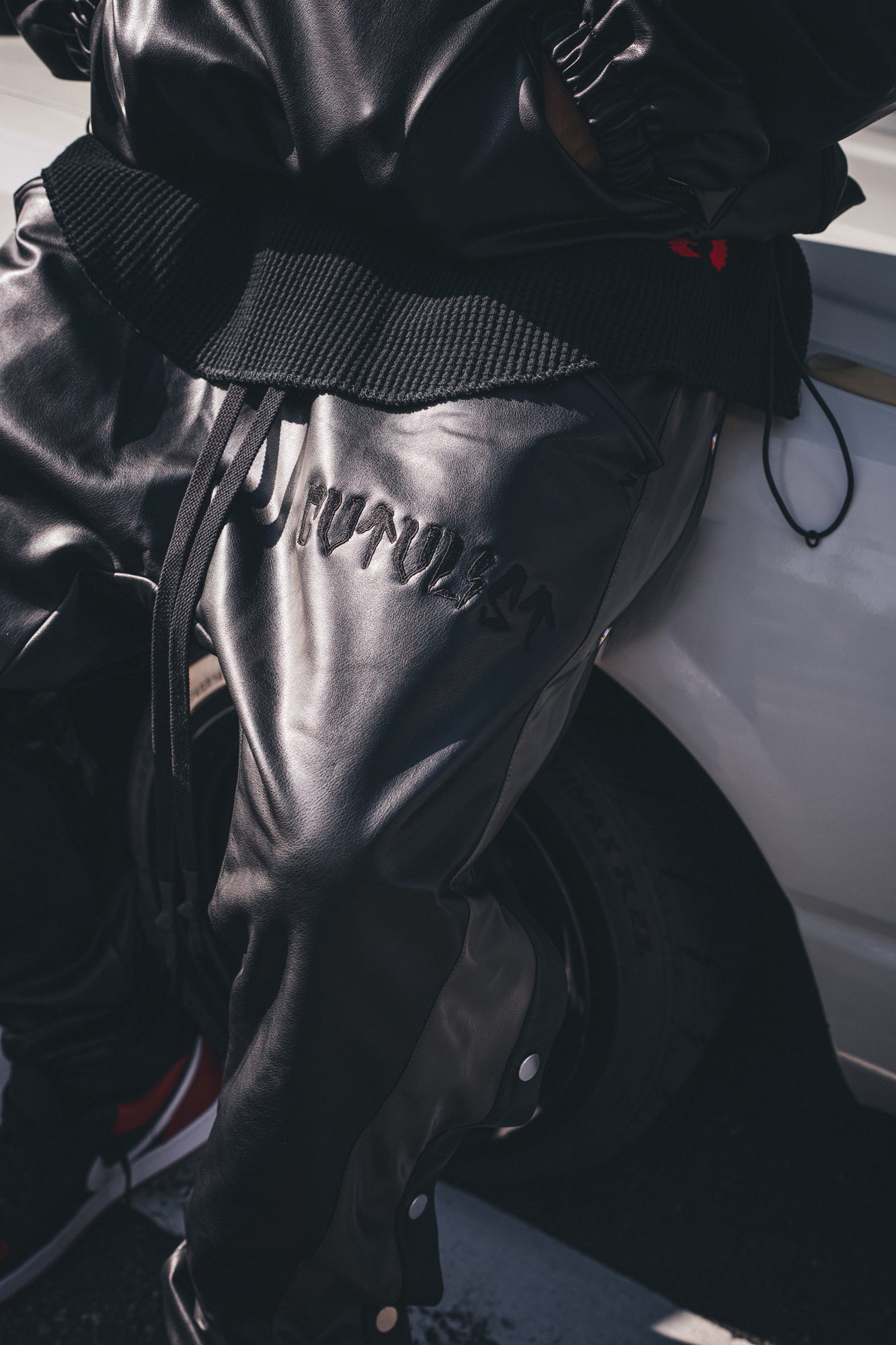 Leather Sidesnap Pants