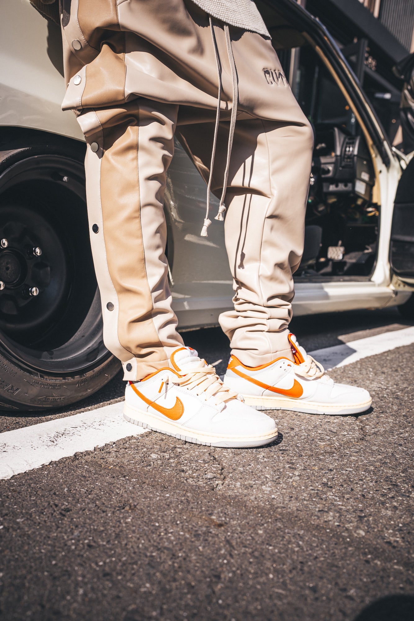 Leather Sidesnap Pants