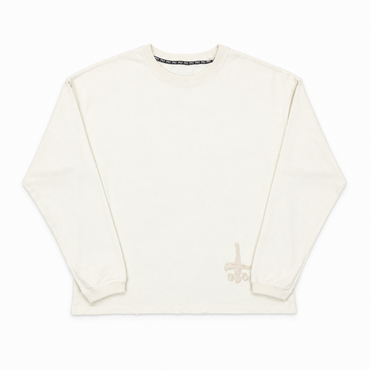HEAVY L/S TEE w/CROSS EMB.