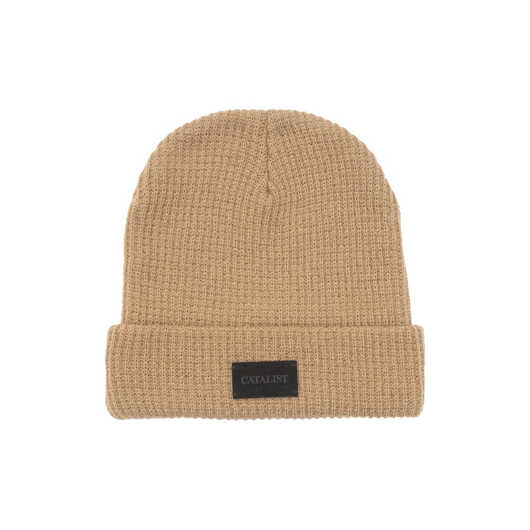 CATALIST RUBER LOGO BEANIE BEIGE back