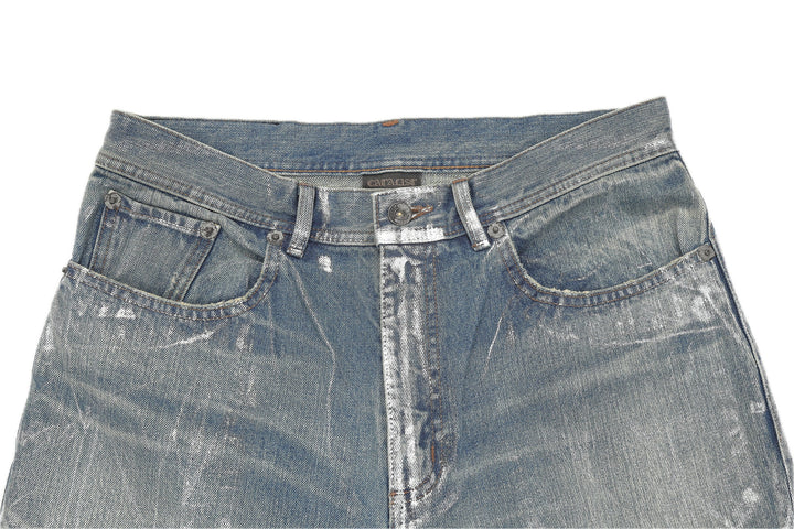 BOWL LEGGED PANTS 'GLOSSY DENIM' – INDIGO – ウエスト (IMG_0080.JPG)