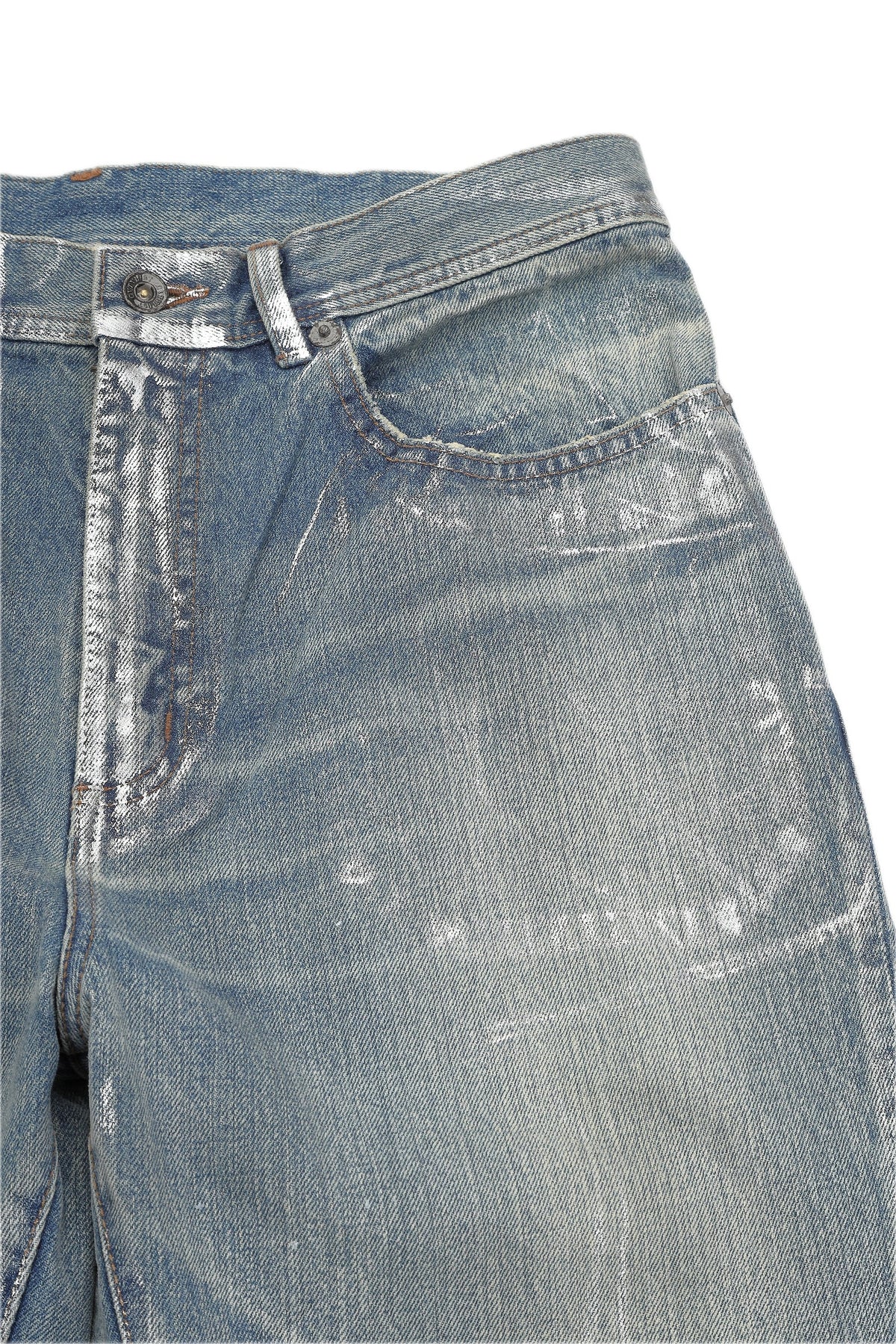 BOWL LEGGED PANTS 'GLOSSY DENIM' – INDIGO – フロントポケット (IMG_0081.JPG)