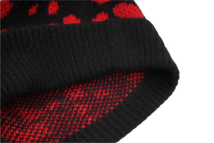 LEOPARD KNIT CAP – BLACK – 折返し・内側 (IMG_0005.JPG)