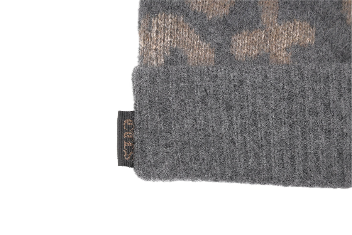 LEOPARD KNIT CAP – GRAY – サイドタグ (IMG_0009.JPG)