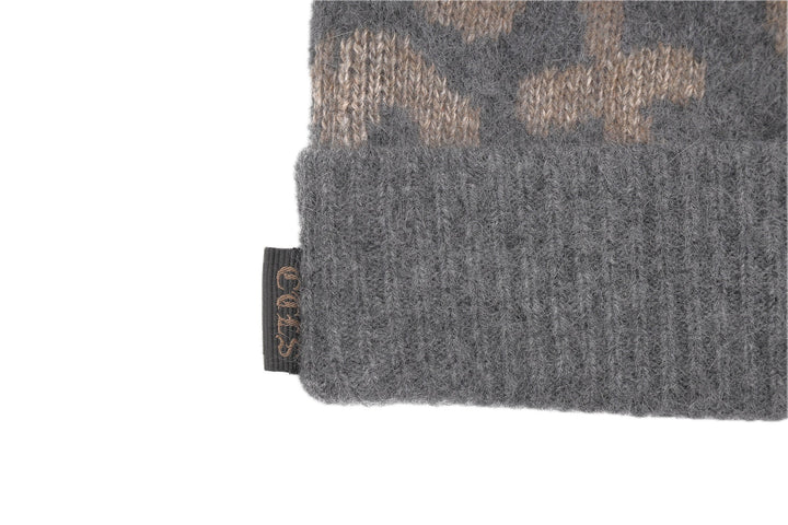 LEOPARD KNIT CAP – GRAY – サイドタグ (IMG_0009.JPG)