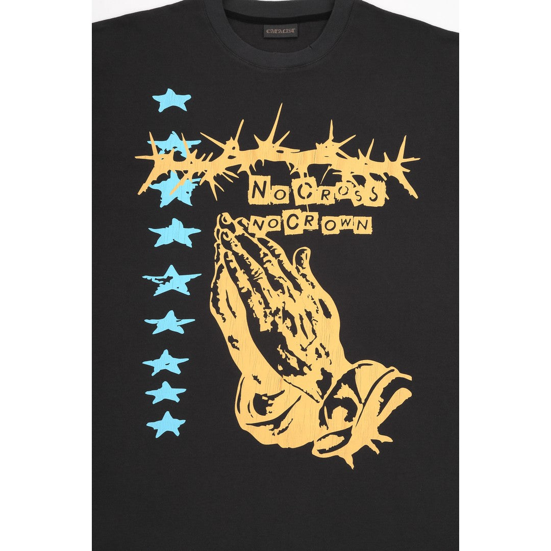 CATALIST TEE 'PRAY TO GOD' CHARCOAL graphic detail