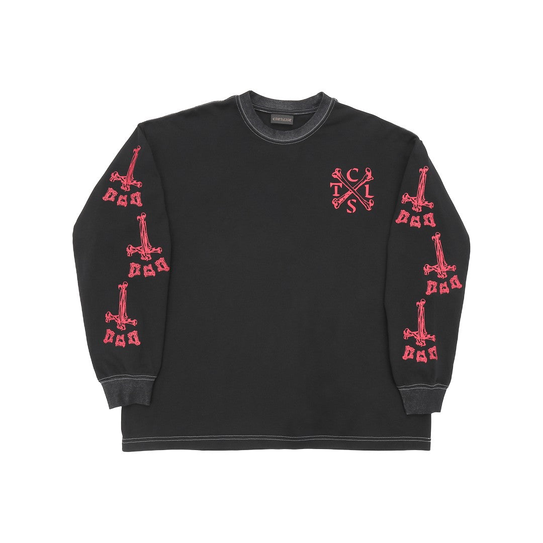 CATALIST L/S TEE 'BONE CTLS' BLACK front