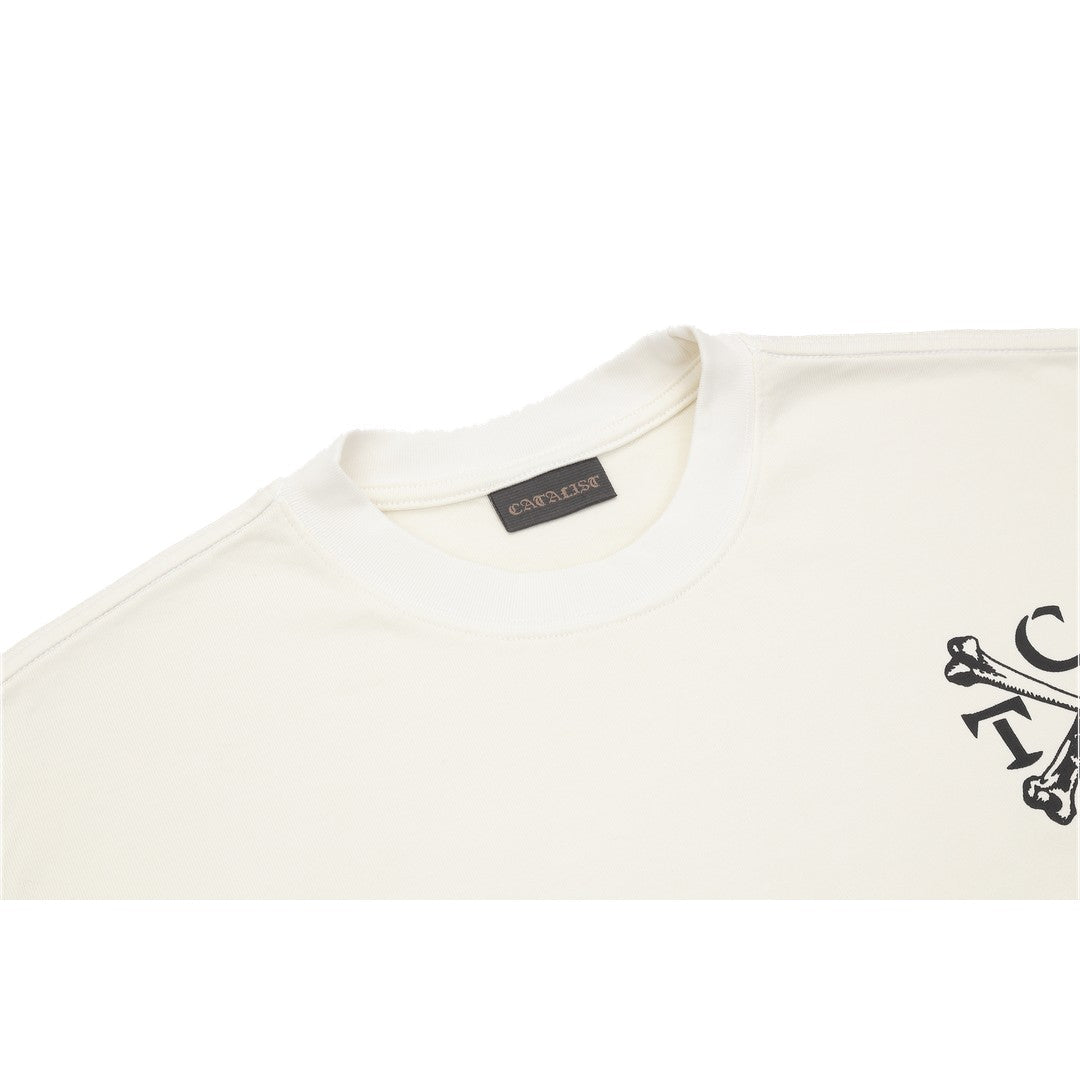 CATALIST L/S TEE 'BONE CTLS' IVORY neckline detail
