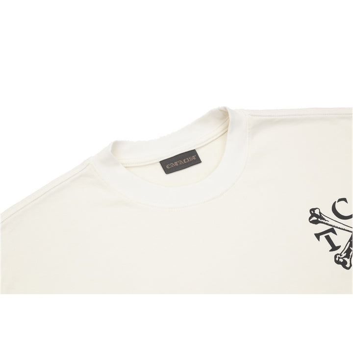 CATALIST L/S TEE 'BONE CTLS' IVORY neckline detail