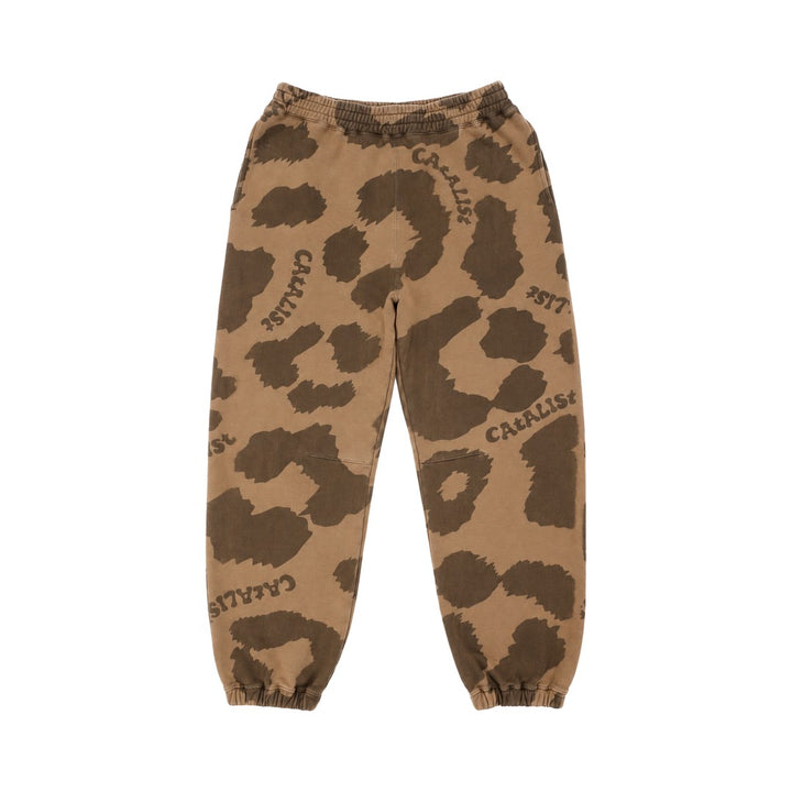 CATALIST COMMON SWEAT PANTS 'LEOPARD' BEIGE front