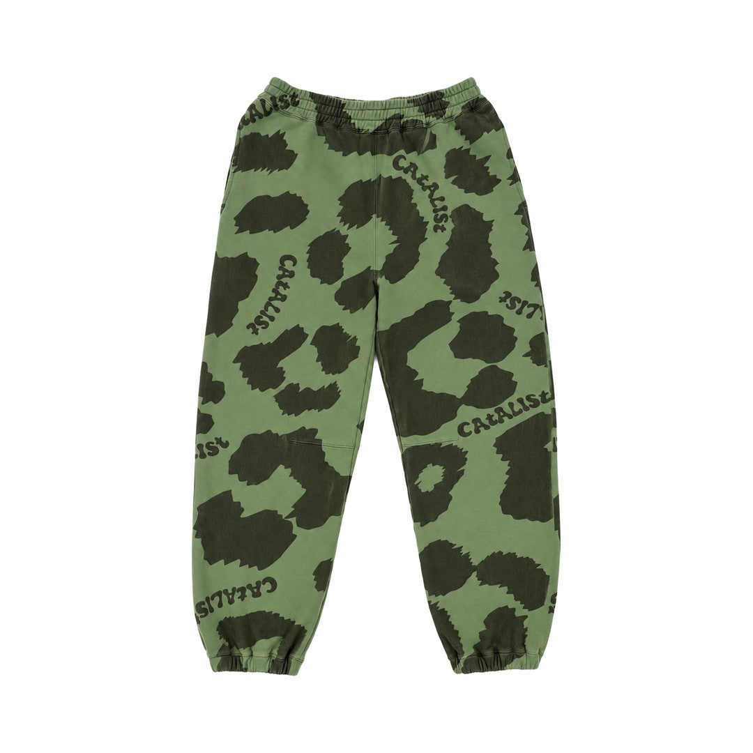 CATALIST COMMON SWEAT PANTS 'LEOPARD' KIWI front
