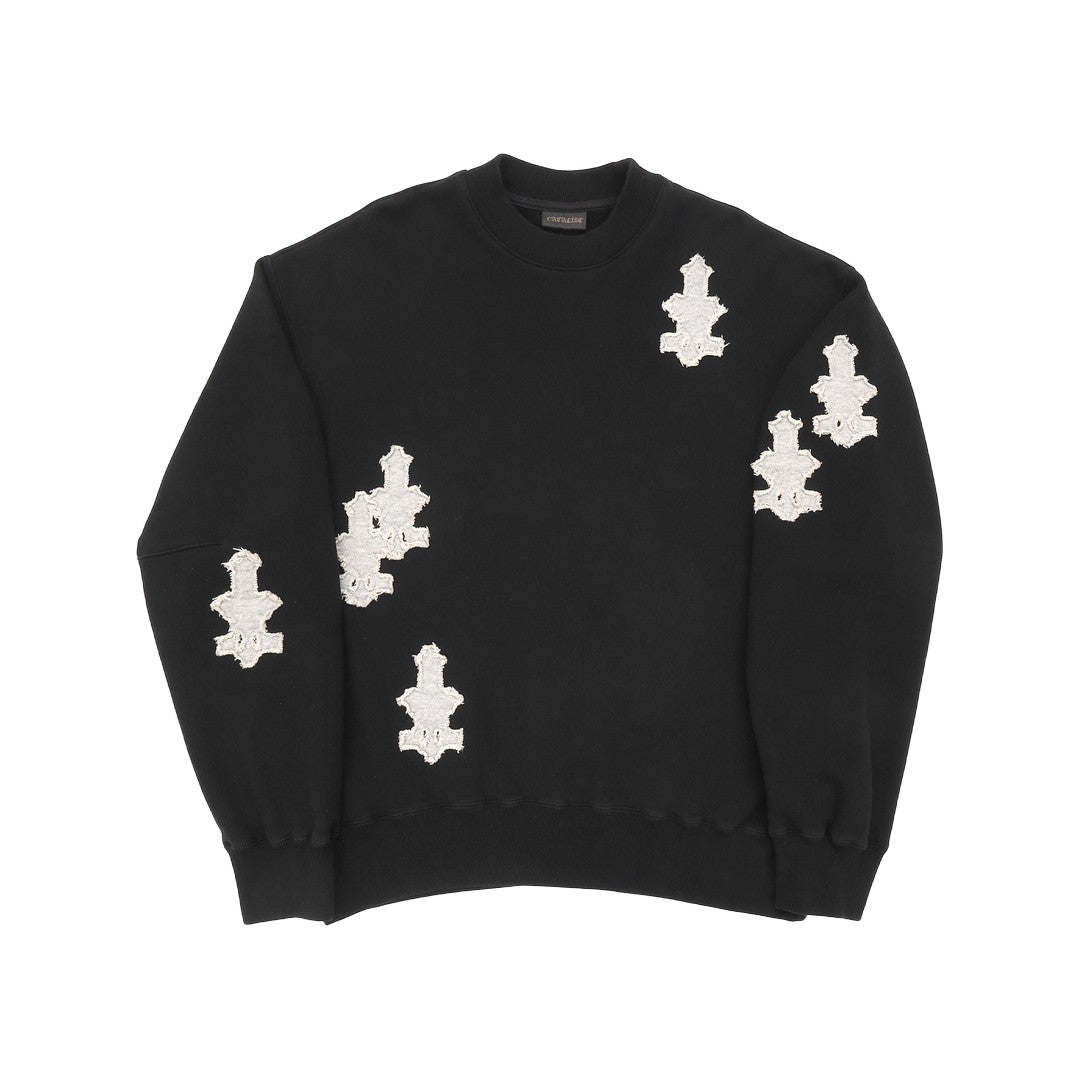 CATALIST CROSS PATCHED SWEAT SHIRT BLACK front