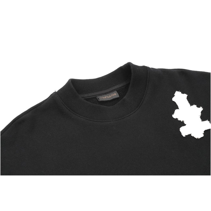 CATALIST CROSS PATCHED SWEAT SHIRT BLACK neckline detail