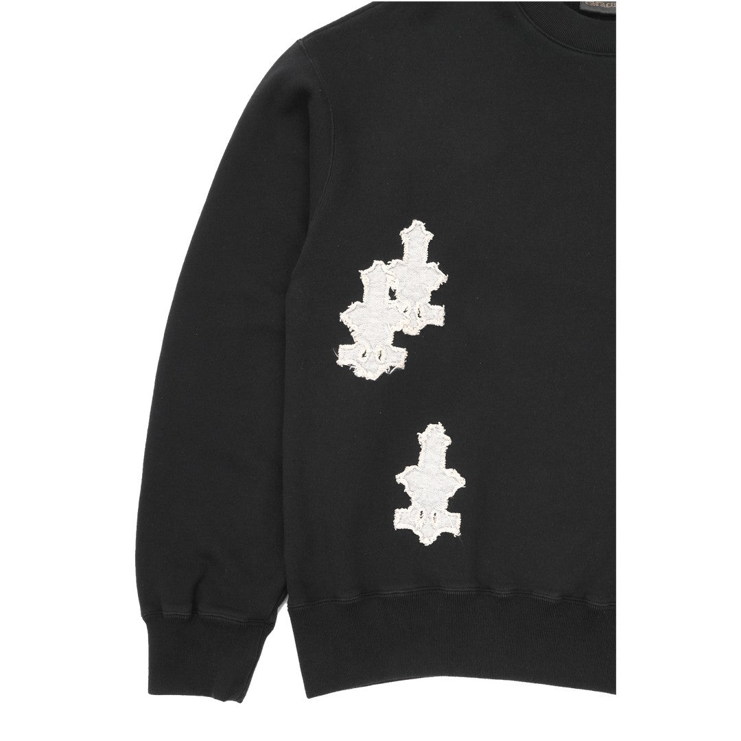 CATALIST CROSS PATCHED SWEAT SHIRT BLACK sleeve patch detail