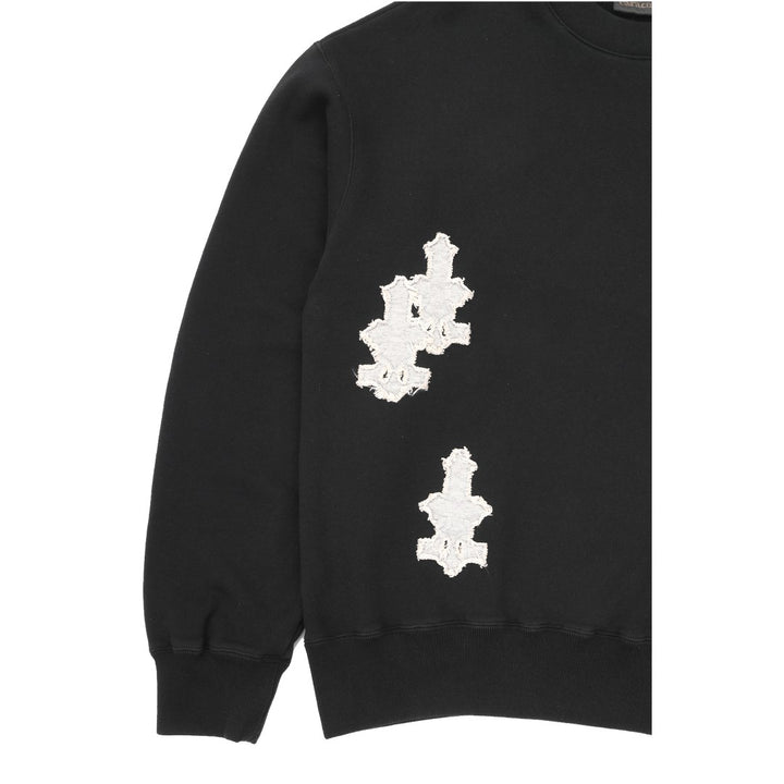 CATALIST CROSS PATCHED SWEAT SHIRT BLACK sleeve patch detail
