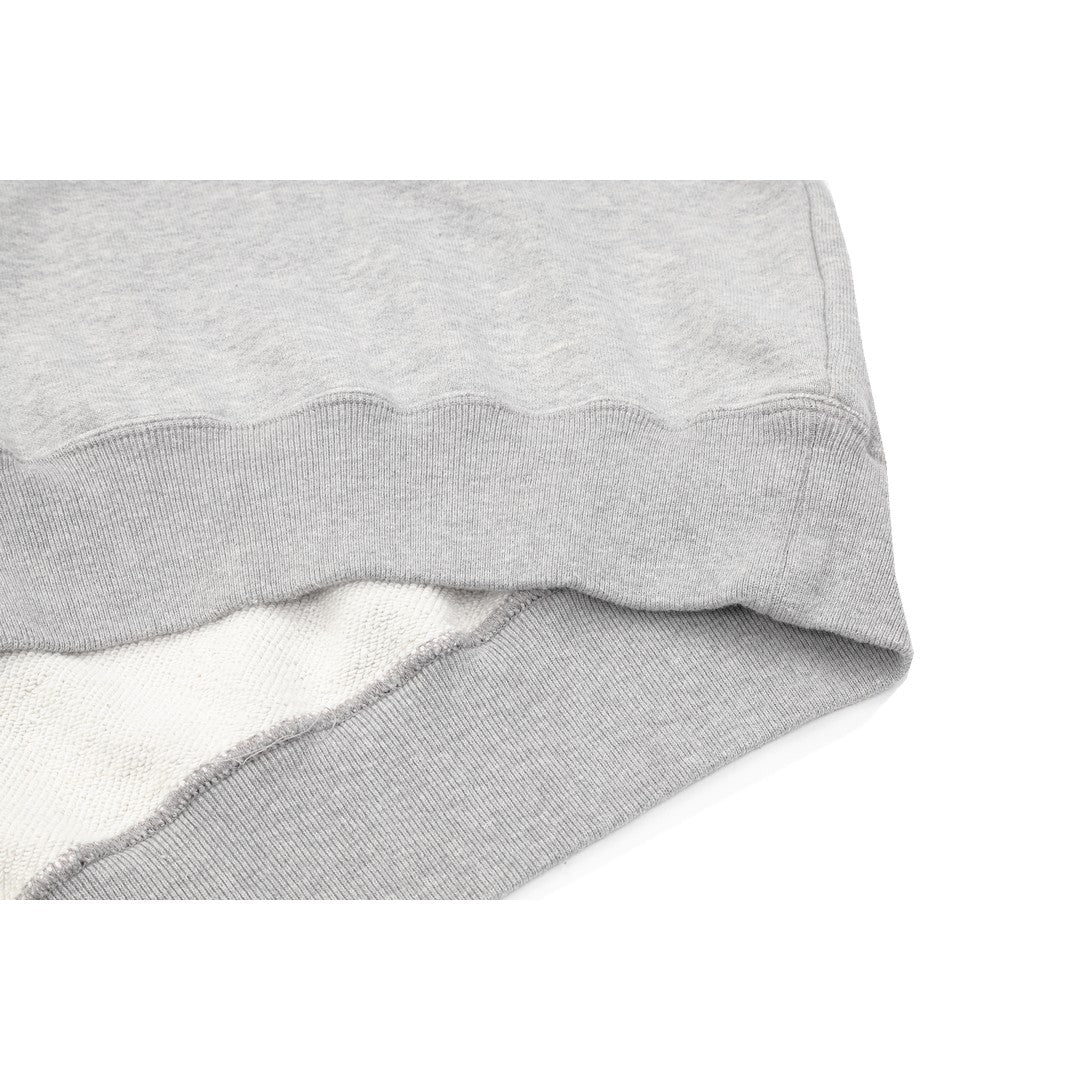 CATALIST CROSS PATCHED SWEAT SHIRT GRAY hem detail