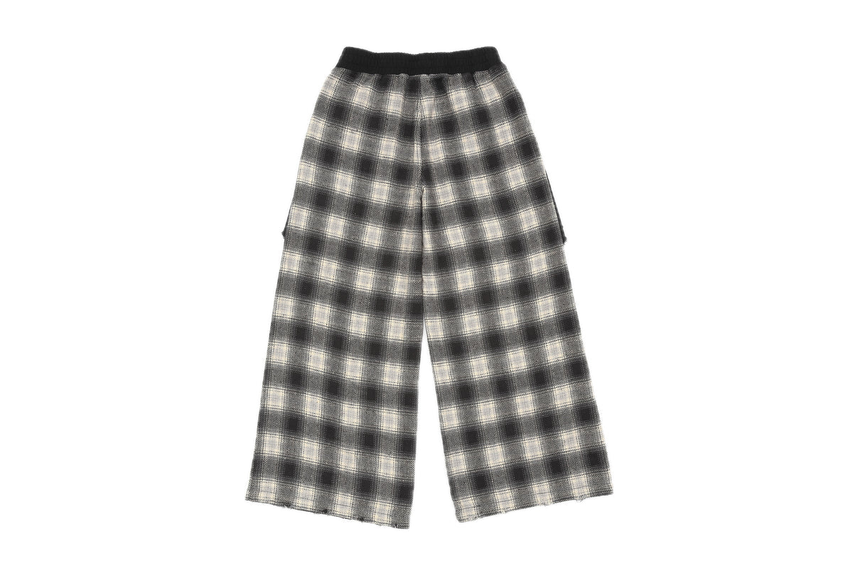 CHECK PYJAMA PANTS – BLACK – 背面 (IMG_0067.JPG)