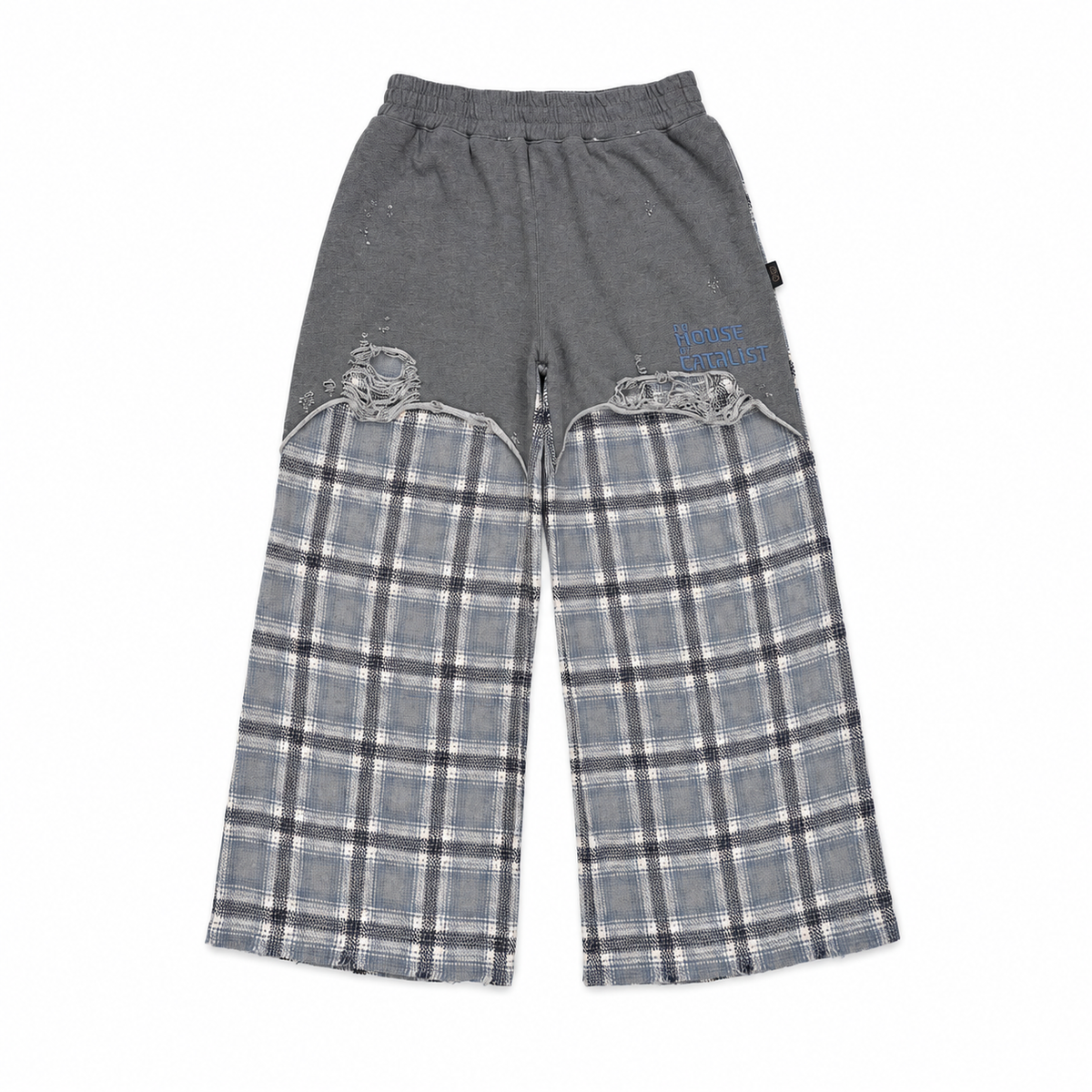 CHECK PYJAMA PANTS – BLUE – front