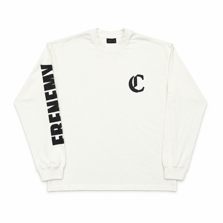 FRENEMY L/S TEE – WHITE – front