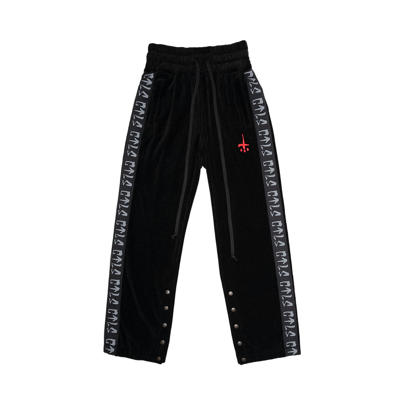 ラ*e様 cvtvlist usual pants 黒紫 人気ロゴ刺繍 cvtvlist usual pants 黒紫 人気ロゴ刺繍