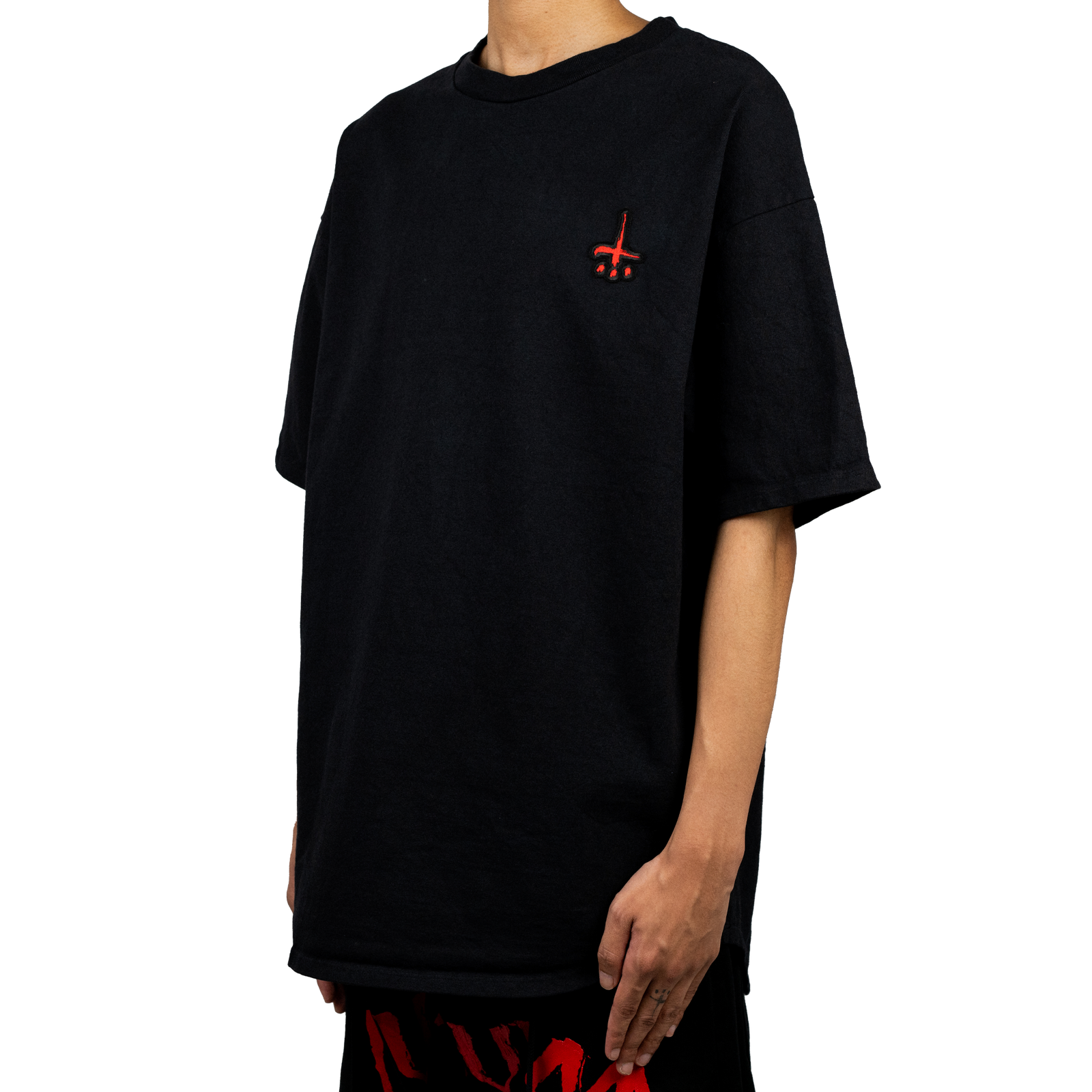 cvtvlist CTLS 3D usual TEE 黒赤袖クロス cvtvlist CTLS 3D usual TEE 黒赤袖クロス