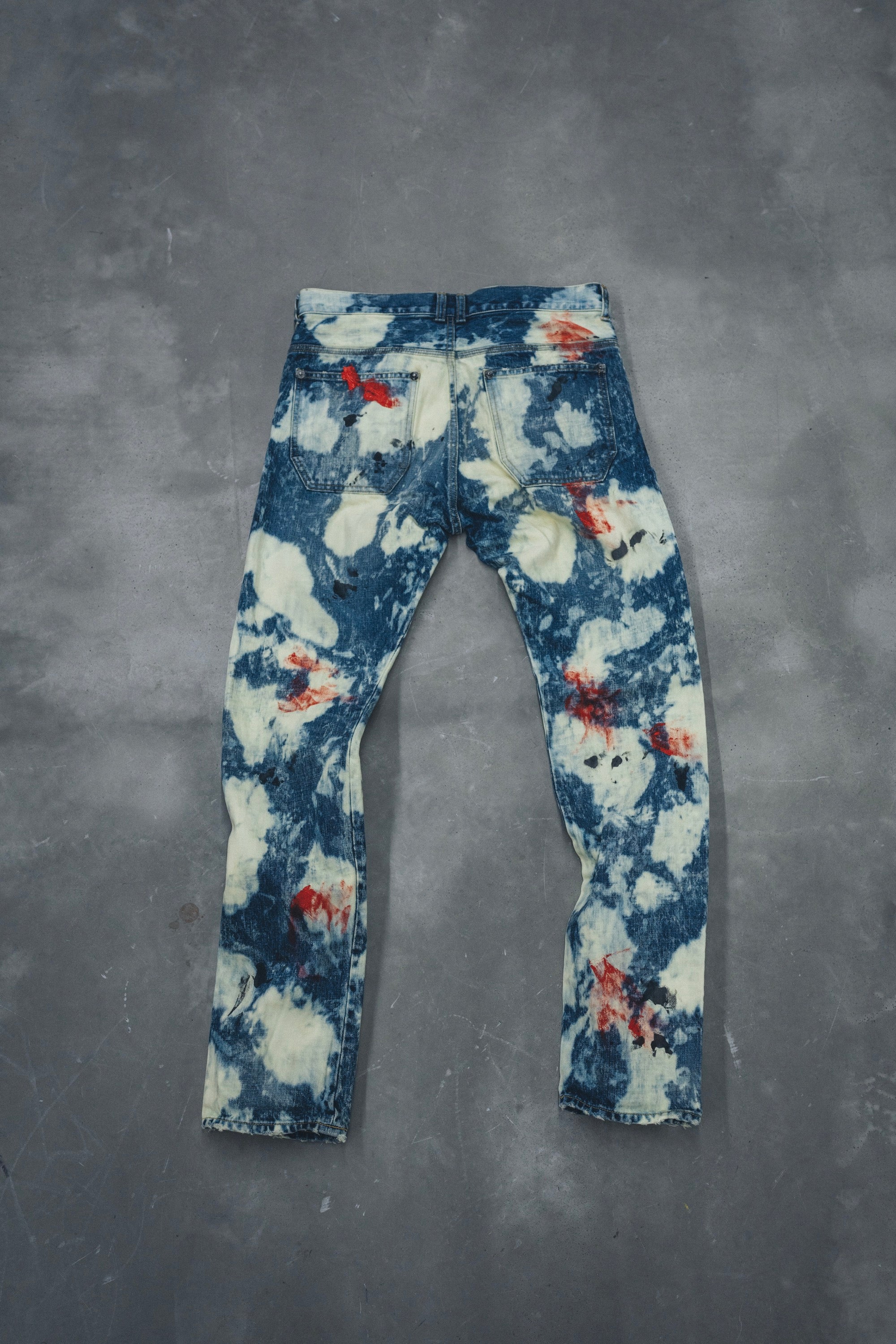 "CVTVLIST" Denim Pants [Bleach*Red]