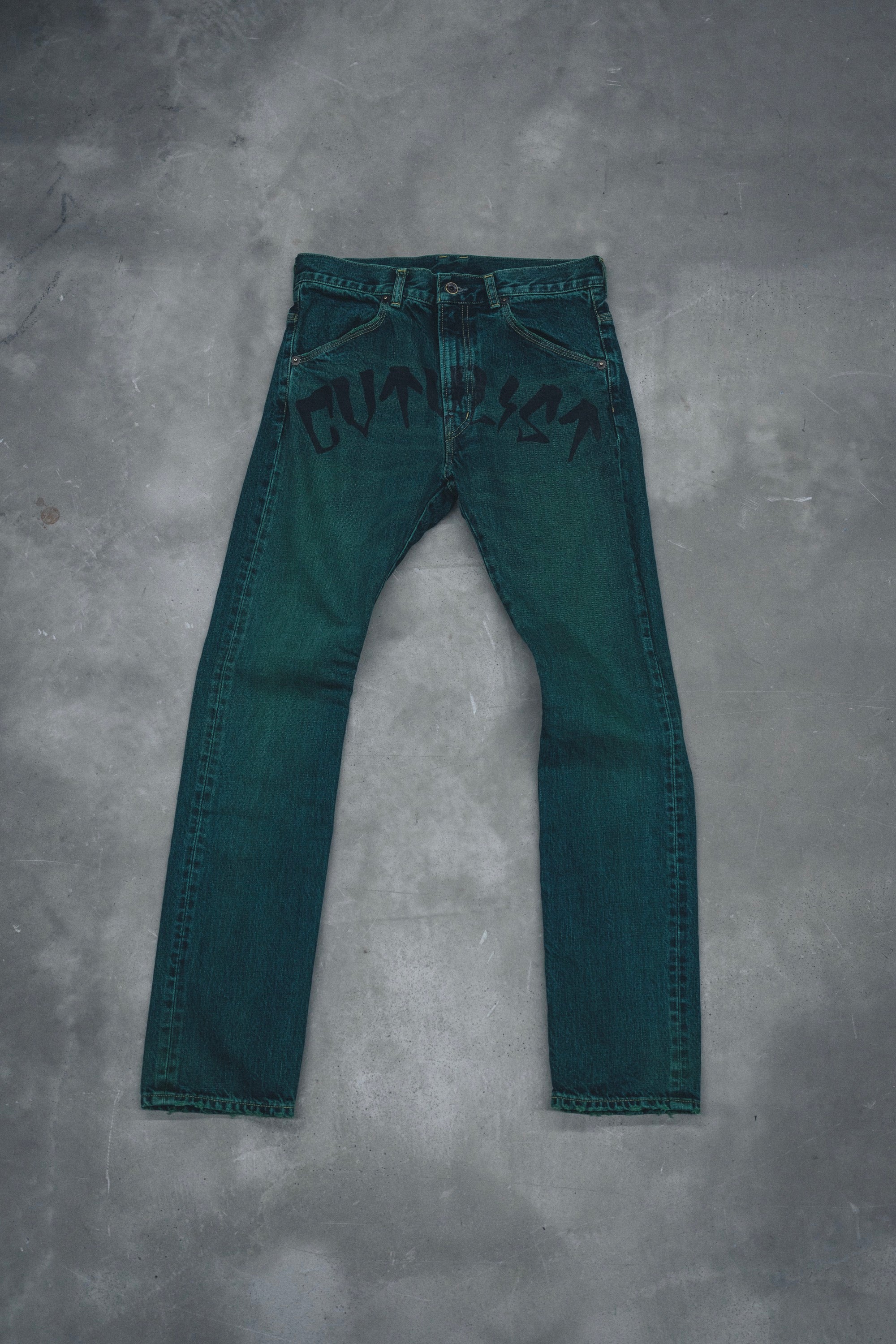 "CVTVLIST" Denim Pants [Green*Black]